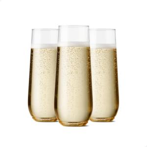 TOSSWARE POP 9oz Flute, Premium Quality, Recyclable, Unbreakable & Crystal Clear Plastic Champagne Glasses