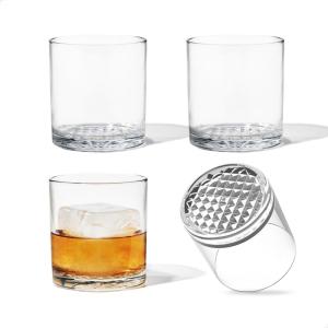 TOSSWARE RESERVE 12oz Old Fashion SET OF 4, Premium Quality, Tritan Dishwasher Safe & Heat Resistant Unbreakable Plastic Whiskey Glasses(4 Count (Pack of 1))