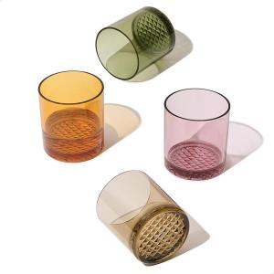 TOSSWARE RESERVE 12oz Old Fashioned – Color Series SET OF 4, Premium Quality, Tritan Dishwasher Safe & Heat Resistant Unbreakable Plastic Whiskey Glasses