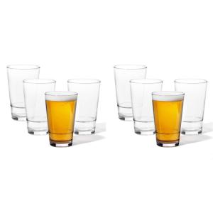 TOSSWARE RESERVE 16oz Pint SET OF 4, Premium Quality, Tritan Dishwasher Safe & Heat Resistant Unbreakable Plastic Beer Glasses, Clear(4 Count (Pack of 2))