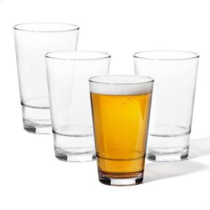 TOSSWARE RESERVE 16oz Pint SET OF 4, Premium Quality, Tritan Dishwasher Safe & Heat Resistant Unbreakable Plastic Beer Glasses, Clear(4 Count (Pack of 1))