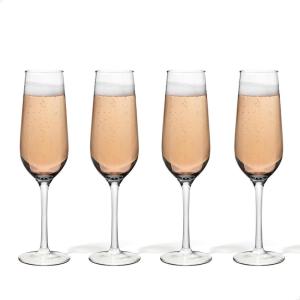 TOSSWARE Reserve 9oz Champagne Glass Set of 4, Premium Quality, Tritan Dishwasher Safe & Heat Resistant Unbreakable Plastic Flutes, 4 Count (Pack of 1), Stemmed(24 Count (Pack of 1))