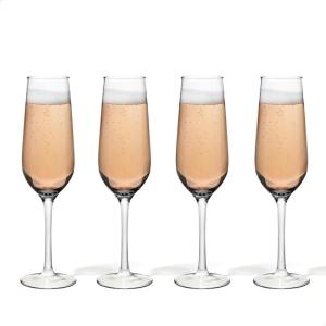 TOSSWARE Reserve 9oz Champagne Glass Set of 4, Premium Quality, Tritan Dishwasher Safe & Heat Resistant Unbreakable Plastic Flutes, 4 Count (Pack of 1), Stemmed(4 Count (Pack of 1))
