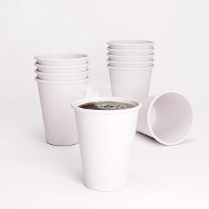 Tossware GO 16oz Hot Cups – Set of 100, premium quality food safe coffee cups, FDA-compliant recyclable paper cups, single wall cups for hot and cold drinks, disposable 16oz white party cups(12oz)