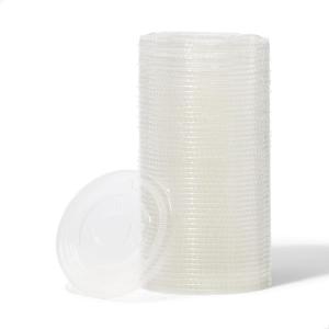 TOSSWARE NATURAL Flat Lid With Straw Slot Set of 50 – Plant Based 98mm Lids for Cold Cups – Plastic Alternative Clear Lids – Only Compatible with TOSSWARE NATURAL 98mm Cups